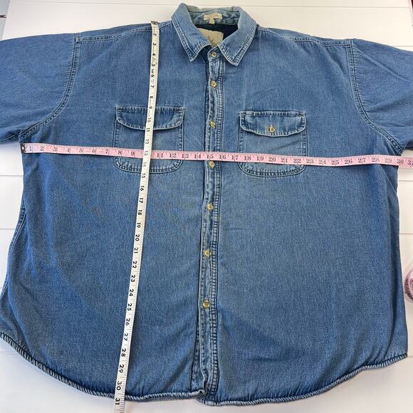Canyon Guide Vintage Denim Flannel Fined Button Down Shirt Jacket Men's size 2X - Picture 8 of 9